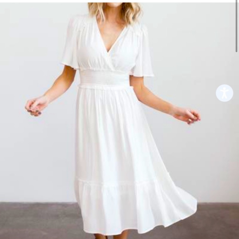 Baltic Born Rachel White Midi Dress